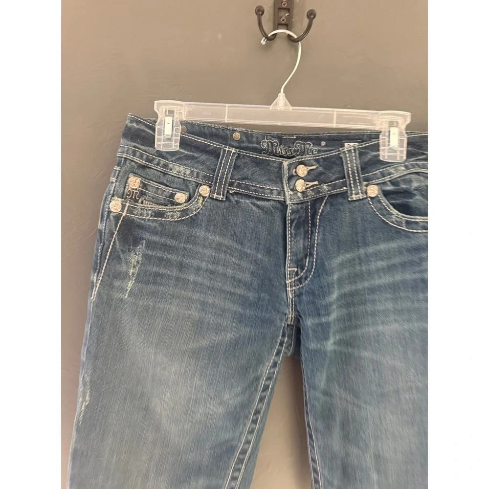 Miss Me Y2k Blue Embellished Bermuda Shorts Medium Wash JP5001CR Size 29